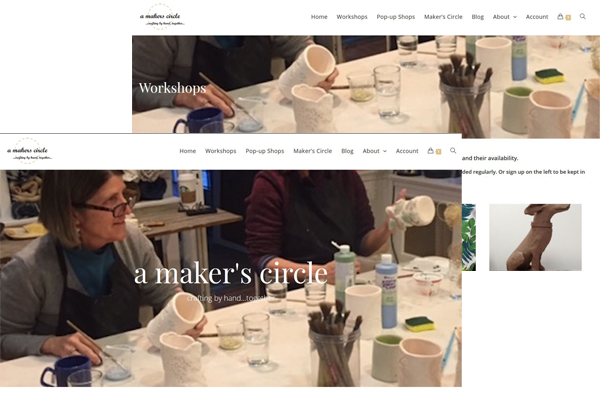 screenshot of a maker's circle website